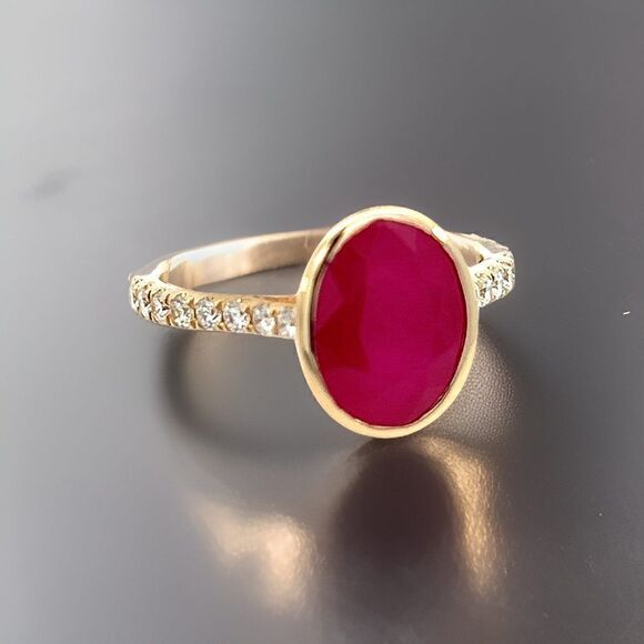 Natural Ruby Diamond Ring 6.75 14k Y Gold 4.38 TCW Certified $4,950 310583 - Picture 14 of 16